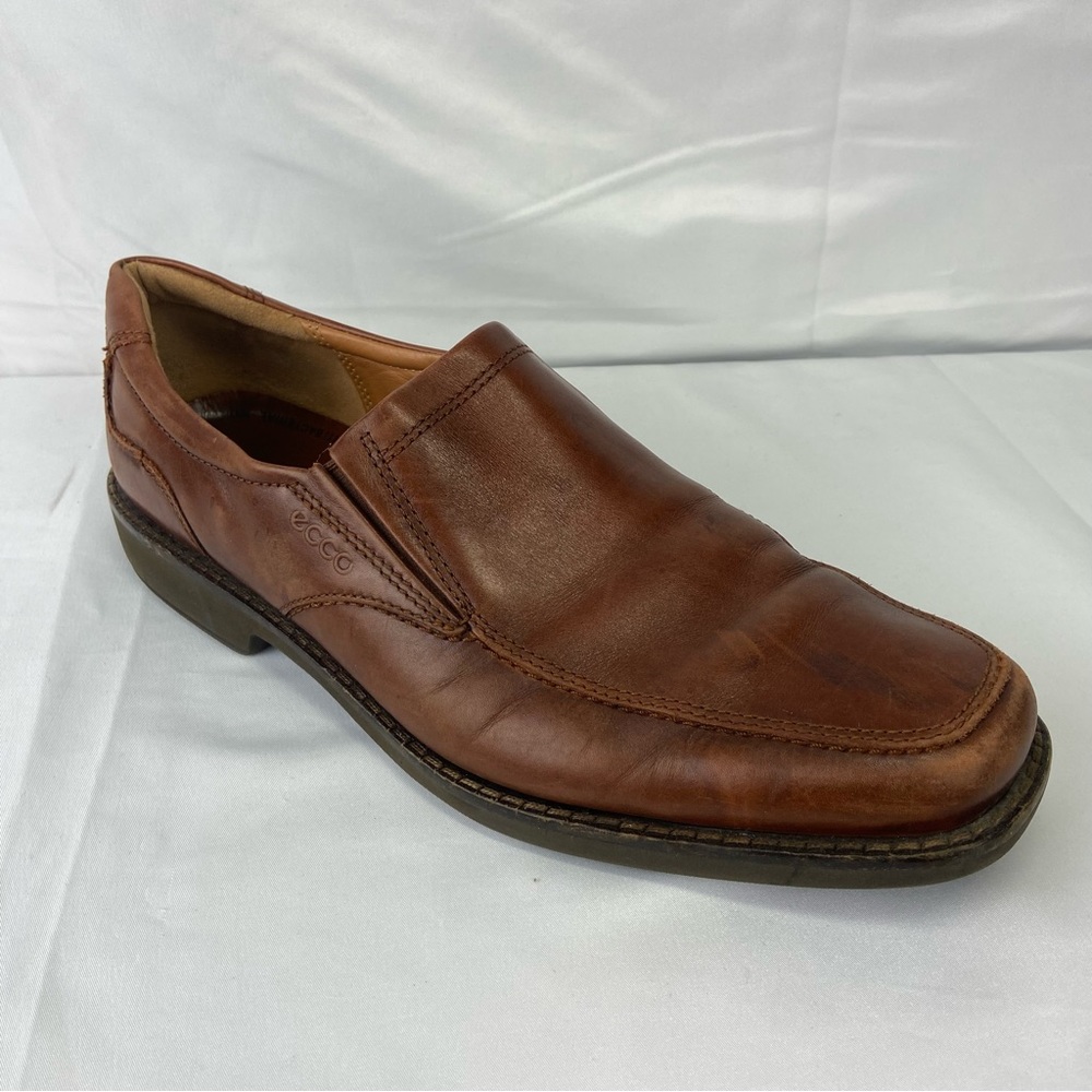 ECCO Brown Slip-On Leather Comfort Dress Casual Loafers Men's EU 47 US 12.5
